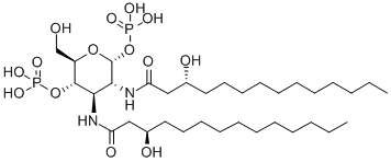 CAS 登录号：101662-30-0， (2(R),3(R))-alpha-D-吡喃葡萄糖2,3-二脱氧-2,3-二((3-羟基-1-氧代十四烷基)氨基)-1,4-二(二氢碱式磷酸盐)