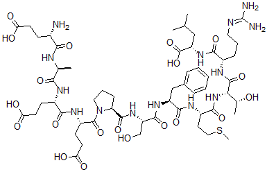 CAS 登录号：101849-76-7， N-[N2-[N-[N-[N-[N-[1-[N-[N-(N-L-a-谷氨酰-L-丙氨酰)-L-a-谷氨酰]-L-a-谷氨酰]-L-脯氨酰]-L-丝氨酰]-L-苯丙氨酰]-L-蛋氨酰]-L-苏氨酰]-L-精氨酰]-L-亮氨酸