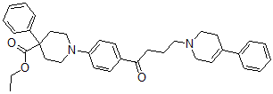 CAS#: 102395-70-0， Ethyl 4-phenyl-1-[4-[4-(4-phenyl-3,6-dihydro-2H-pyridin-1-yl)butanoyl]phenyl]piperidine-4-carboxylate