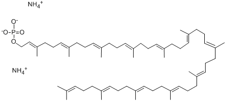 CAS#: 102850-25-9, (2Z,6Z,10Z,14Z,18Z,22Z,26Z,30Z,34Z,38Z,42Z)-2,6,10,14,18,22,26,30,34,38,42,46-Octatetracontadodecaen-1-Ol,3,7,11,15,19,23,27,31,35,39,43,47-Dodecamethyl- Dihydrogen Phosphate Diammonium Salt