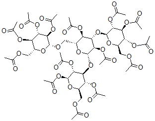 CAS 登录号：103078-28-0， [(2R,3R,4S,5R,6S)-5-乙酰氧基-6-[(2S,3R,4S,5R,6R)-2,3,5-三乙酰氧基-6-(乙酰氧基甲基)四氢吡喃-4-基]氧基-4-[(2S,3R,4S,5R,6R)-3,4,5-三乙酰氧基-6-(乙酰氧基甲基)四氢吡喃-2-基]氧基-2-[[(2S,3R,4S,5R,6R)-3,4,5-三乙酰氧基-6-(乙酰氧基甲基)四氢吡喃-2-基]氧基甲基]四氢吡喃-3-基]乙酸酯