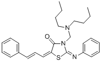 CAS#: 104123-86-6， (5Z)-3-[(Dibutylamino)Methyl]-2-Phenylimino-5-[(E)-3-Phenylprop-2-Enylidene]-1,3-Thiazolidin-4-One