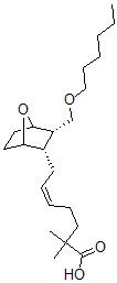 CAS 登录号：104162-13-2， (Z)-7-[(1R,4S,5S,6S)-5-(己氧基甲基)-7-氧杂双环[2.2.1]庚烷-6-基]-2,2-二甲基庚-5-烯酸