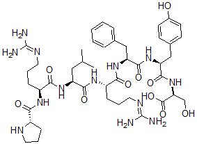 CAS#: 104186-26-7， N-[N-[N-[N2-[N-(N2-L-Prolyl-L-arginyl)-L-leucyl]-L-arginyl]-L-phenylalanyl]-L-tyrosyl]-L-Serine