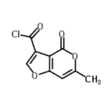 CAS 登录号：104270-66-8， 6-甲基-4-氧代-4H-呋喃并[3,2-c]吡喃-3-甲酰氯