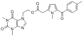 CAS#: 104333-87-1， 1H-Pyrrole-2-Aceticacid 1-Methyl-5-(4-Methylbenzoyl)-,2-(1,2,3,6-Tetrahydro-1,3-Dimethyl-2,6-Dioxo-7H-Purin-7-Yl)Ethyl Ester