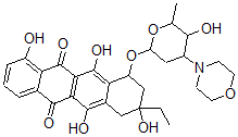 CAS#: 105026-49-1， 9-Ethyl-4,6,9,11-Tetrahydroxy-7-(5-Hydroxy-6-Methyl-4-Morpholin-4-Yloxan-2-Yl)Oxy-8,10-Dihydro-7H-Tetracene-5,12-Dione