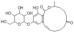 CAS#: 105088-14-0， (2E)-15-Hydroxy-11-Methyl-17-[3,4,5-Trihydroxy-6-(Hydroxymethyl)Oxan-2-Yl]Oxy-12-Oxabicyclo[12.4.0]Octadeca-1(18),2,14,16-Tetraene-7,13-Dione