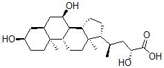 CAS 登录号：105369-89-9， (2R,4R)-4-[(3R,5S,7R,8R,9S,10S,13R,14S,17R)-3,7-二羟基-10,13-二甲基-2,3,4,5,6,7,8,9,11,12,14,15,16,17-十四氢-1H-环戊二烯并[a]菲-17-基]-2-羟基戊酸