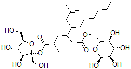 CAS 登录号：105749-78-8， [(2R,3S,4S,5R)-3,4-二羟基-2,5-二(羟基甲基)四氢呋喃-2-基][(2R,3S,4S,5R,6S)-3,4,5,6-四羟基四氢吡喃-2-基]甲基2-甲基-4-(2-甲基癸-1-烯-4-基)己二酸酯