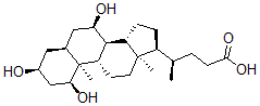 CAS#: 107368-95-6， (4R)-4-[(1S,3S,5S,7R,8S,9S,10S,13R,14S,17S)-1,3,7-Trihydroxy-10,13-Dimethyl-2,3,4,5,6,7,8,9,11,12,14,15,16,17-Tetradecahydro-1H-Cyclopenta[a]Phenanthren-17-Yl]Pentanoic Acid