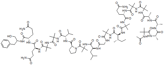 CAS#: 107426-95-9， 2-L-Alanine-3-L-Alanine-6-(2-Methylalanine)-9-L-Isoleucine-18-L-Glutamine-Alamethicin I