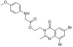 CAS#: 110009-16-0， 2-(6,8-Dibromo-2-Methyl-4-Oxoquinazolin-3-Yl)Ethyl 2-[(4-Methoxyphenyl)Amino]Acetate