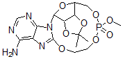 CAS#: 110090-92-1， Methyl 8-(2''-hydroxyethoxy)-2',3'-O-isopropylideneadenosine-5',2''-phosphate