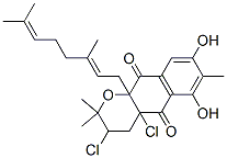 CAS 登录号：110200-29-8， 3,4alpha-二氯-10alpha-[(2E)-3,7-二甲基辛-2,6-二烯基]-6,8-二羟基-2,2,7-三甲基-3,4-二氢苯并[g]苯并吡喃-5,10-二酮