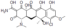 CAS 登录号：110298-63-0， (4S-(4alpha,4aalpha,5aalpha,6beta,12aalpha))-7-氯-4-(二甲基氨基)-1,4,4a,5,5a,6,11,12a-八氢-3,6,10,12,12a-五羟基-8-甲氧基-6-甲基-1,11-二氧代-2-并四苯甲酰胺