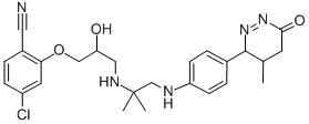 CAS 登录号：114856-44-9， 4-氯-2-[2-羟基-3-[[2-甲基-1-[[4-(4-甲基-6-氧代-4,5-二氢-1H-哒嗪-3-基)苯基]氨基]丙-2-基]氨基]丙氧基]苯甲腈