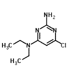 结构式 CAS# 116895-09-1, 6-氯-N<sup>4</sup>,N<sup>4</sup>-二乙基-2,4-嘧啶二胺
