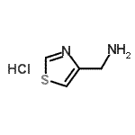 结构式 CAS# 117043-86-4, 1-(1,3-噻唑-4-基)甲胺盐酸盐(1:1)
