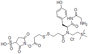 CAS#: 119463-04-6， 2-[[(2S)-1-[(2-Aminoacetyl)Amino]-3-(4-Hydroxyphenyl)-1-Oxopropan-2-Yl]-[3-[3-(2,5-Dioxo-3-Sulfopyrrolidin-1-Yl)Oxy-3-Oxopropyl]Disulfanylpropanoyl]Amino]Ethyl-Trimethylazanium Chloride