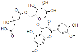 CAS#: 119725-29-0， Rhamnazin-3-O-(6''-hydroxymethylglutaryl)glucoside