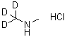 结构式 CAS# 120033-84-3, N-甲基(<sup>2</sup>H<sub>3</sub>)甲胺盐酸盐(1:1)