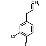 structure of CAS# 121626-73-1, 4-Allyl-2-Chloro-1-Fluorobenzene;2-Chloro-1-fluoro-4-(prop-2-en-1-yl)benzene;2-chloro-1-fluoro-4-prop-2-enylbenzene;3-(3-Chloro-4-fluorophenyl)-1-propene