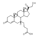 CAS 登录号：121748-46-7， 3-{[(7alpha,8Xi,9Xi,14Xi)-21-羟基-3,20-二氧代孕甾-4-烯-7-基]硫基}丙酸