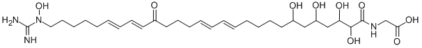 CAS 登录号：122005-25-8， 2-[[(12E,14E,20E,22E)-28-(甲脒基-羟基氨基)-2,3,5,7-四羟基-19-氧代二十八碳-12,14,20,22-四烯酰基]氨基]乙酸