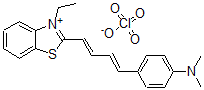 CAS 登录号：122168-67-6， [4-[(1E,3E)-4-(3-乙基-1,3-苯并噻唑-3-鎓-2-基)丁-1,3-二烯基]苯基]-二甲基-胺高氯酸盐