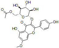 CAS#: 123442-25-1， [(2R,3S,4S,5R,6S)-3,4,5-Trihydroxy-6-[5-Hydroxy-2-(4-Hydroxyphenyl)-7-Methoxy-4-Oxochromen-3-Yl]Oxyoxan-2-Yl]Methyl Acetate