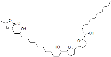 CAS#: 123805-39-0， 3-[2,13-Dihydroxy-13-[5-[5-(1-Hydroxyundecyl)Oxolan-2-Yl]Oxolan-2-Yl]Tridecyl]-5-Methyl-5H-Furan-2-One