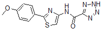 CAS 登录号：123970-89-8， N-[2-(4-甲氧基苯基)-1,3-噻唑-4-基]-2H-四唑-5-甲酰胺