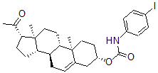 CAS 登录号：124824-12-0， [(3S,8S,9S,10R,13S,14S,17S)-17-乙酰基-10,13-二甲基-2,3,4,7,8,9,11,12,14,15,16,17-十二氢-1H-环戊二烯并[a]菲-3-基]N-(4-碘苯基)氨基甲酸酯