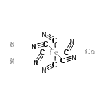 结构式 CAS# 12549-23-4, 六(氰基-kappac)-铁钴钾盐(1:1:2)