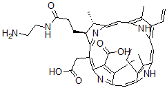 CAS#: 126294-34-6， (2S-trans)-3-(3-((2-Aminoethyl)Amino)-3-Oxopropyl)-7-Carboxy-17-Ethenyl-12-Ethyl-2,3-Dihydro-2,8,13,18-Tetramethyl-21H,23H-Porphine-5-Acetic Acid