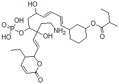 CAS#: 126605-70-7， [3-[(1E,3E,9E)-8-(2-Aminoethyl)-10-(3-Ethyl-6-Oxo-2,3-Dihydropyran-2-Yl)-5,8-Dihydroxy-7-Phosphonooxydeca-1,3,9-Trienyl]Cyclohexyl] 2-Methylbutanoate
