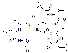 CAS#: 127363-91-1， Tert-Butyloxycarbonyl-Valyl-Alanyl-Leucyl-2-Aminoisobutyryl-Valyl-Alanyl-Leucyl-2-Aminoisobutyryl Methyl Ester