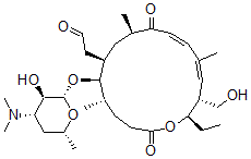 CAS 登录号：127521-69-1， 2-[(5S,6R,7R,9R,11E,13E,15R,16R)-6-[(2S,3R,4S,6R)-4-二甲基氨基-3-羟基-6-甲基四氢吡喃-2-基]氧基-16-乙基-15-(羟基甲基)-5,9,13-三甲基-2,10-二氧代-1-氧杂环十六碳-11,13-二烯-7-基]乙醛