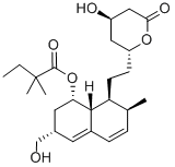 CAS 登录号：128241-03-2， [1S-[1alpha,3alpha,7alpha,8beta(2S*,4S*),8abeta]]-2,2-二甲基-丁酸 1,2,3,7,8,8a-六氢-3-(羟基甲基)-7-甲基-8-[2-(四氢-4-羟基-6-氧代-2H-吡喃-2-基)乙基]-1-萘基酯