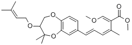 CAS 登录号：129145-64-8， (2E,3Z,5E)-6-[(3S)-2,2-二甲基-3-(3-甲基丁-2-烯氧基)-3,4-二氢-1,5-苯并二氧杂卓-8-基]-2-(甲氧基亚甲基)-3-甲基己-3,5-二烯酸甲酯