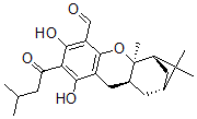 CAS 登录号：130288-57-2， (2alpha,4alpha,4abeta,9abeta)-(+)-2,3,4,4a,9,9a-六氢-6,8-二羟基-3,3,4a-三甲基-7-(3-甲基-1-氧代丁基)-2,4-甲桥-1H-氧杂蒽-5-甲醛