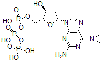 CAS#: 130699-78-4， [(2R,3S,5R)-5-[2-Amino-6-(Aziridin-1-Yl)Purin-9-Yl]-3-Hydroxyoxolan-2-Yl]Methyl (Hydroxy-Phosphonooxyphosphoryl) Hydrogen Phosphate