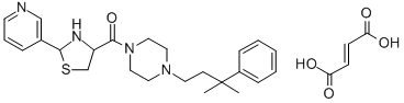CAS#: 131888-54-5， 1-(3-Methyl-3-phenylbutyl)-4-(2-(3-pyridyl)thiazolidin-4-ylcarbonyl)piperazine fumarate