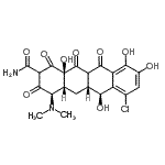 CAS 登录号：13227-28-6， (4R,4aR,5aR,6S,12aR)-7-氯-4-(二甲基氨基)-6,9,10,12A-四羟基-1,3,11,12-四氧代-1,2,3,4,4A,5,5A,6,11,11A,12,12A-十二氢-2-并四苯甲酰胺