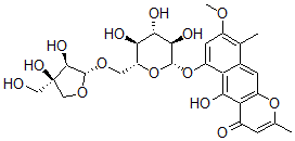 CAS#: 132922-81-7， 6-[(2S,3R,4S,5S,6R)-6-[[(2R,3R,4R)-3,4-Dihydroxy-4-(Hydroxymethyl)Oxolan-2-Yl]Oxymethyl]-3,4,5-Trihydroxyoxan-2-Yl]Oxy-5-Hydroxy-8-Methoxy-2,9-Dimethylbenzo[g]Chromen-4-One