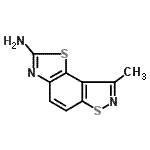 结构式 CAS# 13399-27-4, 8-甲基[1,3]噻唑并[5,4-e][1,2]苯并噻唑-2-胺