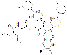 CAS 登录号：134423-92-0， [(2R,3R,4R,5R)-5-(5-氟-2,4-二氧代嘧啶-1-基)-4-[2-(2-丙基戊酰氨基)乙酰基]氧基-2-[[2-(2-丙基戊酰氨基)乙酰基]氧基甲基]四氢呋喃-3-基]2-(2-丙基戊酰氨基)乙酸酯