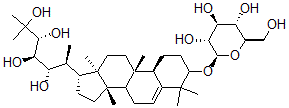CAS 登录号：134886-64-9， (3R,4R,5S,6S)-2-甲基-6-[(9S,10R,13R,14S,17R)-4,4,9,13,14-五甲基-3-[(2R,3R,4S,5S,6R)-3,4,5-三羟基-6-(羟基甲基)四氢吡喃-2-基]氧基-2,3,7,8,10,11,12,15,16,17-十氢-1H-环戊二烯并[a]菲-17-基]庚烷-2,3,4,5-四醇