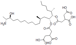 CAS 登录号：136379-60-7， 2-[2-[(5S,6S,7R,9R,18S,19R)-19-氨基-6-(3-羧基-5-羟基-5-氧代戊酰)氧基-18-羟基-5,9-二甲基二十烷-7-基]氧基-2-氧代乙基]丁二酸